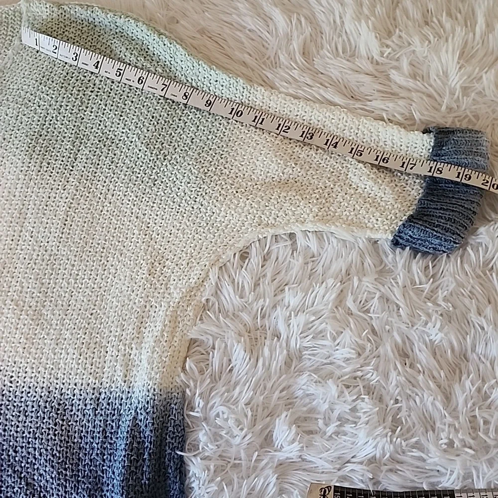 SHE+SKY Gradient Blue and Cream Sweater Brand New